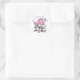 Adesivo Raposa Japonesa Rosa Kitsune