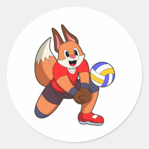 Adesivo Raposa nos Esportes de Voleibol