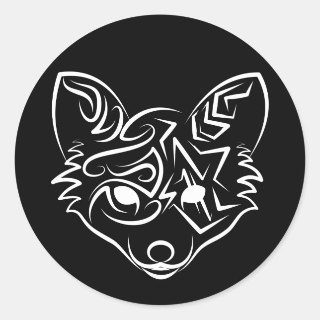 Adesivo Raposa Tribal Negra (Frente)