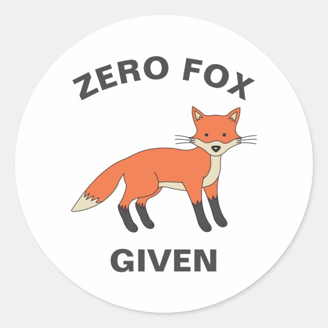 Adesivo Raposa Zero Dada Engraçada Animais Selvagens De Sa (Frente)