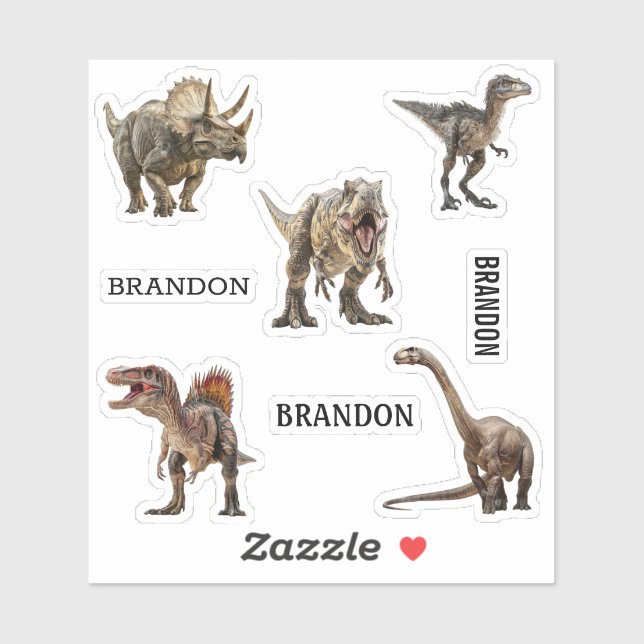 Adesivo Raptor do Dinossaur Tyrannosaurs Spinosaurus Nome (Folha)