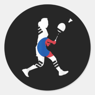 Adesivo Raquete Bandeira Sul-Coreana de Badminton Mulheres