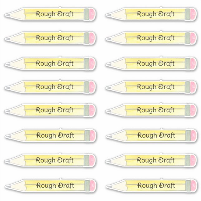 Adesivo Rascunho de tosse de lápis (Frente)