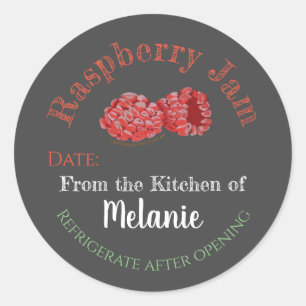 Adesivo Raspberry Jam Chalk Art Canning Jar Lid