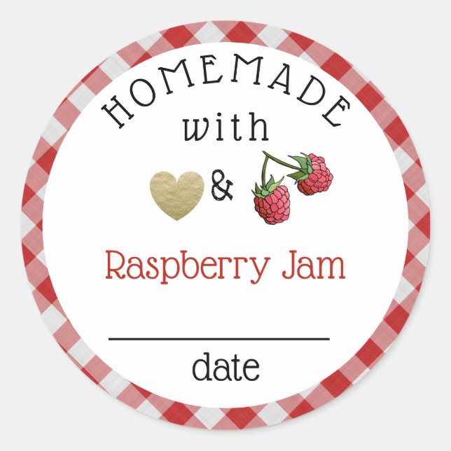Adesivo Raspberry Jam Gingham moderna caseira (Frente)