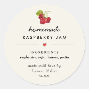 Adesivo Raspberry Jam Jar Homemade Moderna