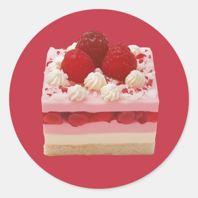 Adesivo Raspberry Mousse Cake (Frente)