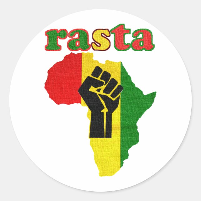 Adesivo Rasta Black Power Fist Sobre África (Frente)