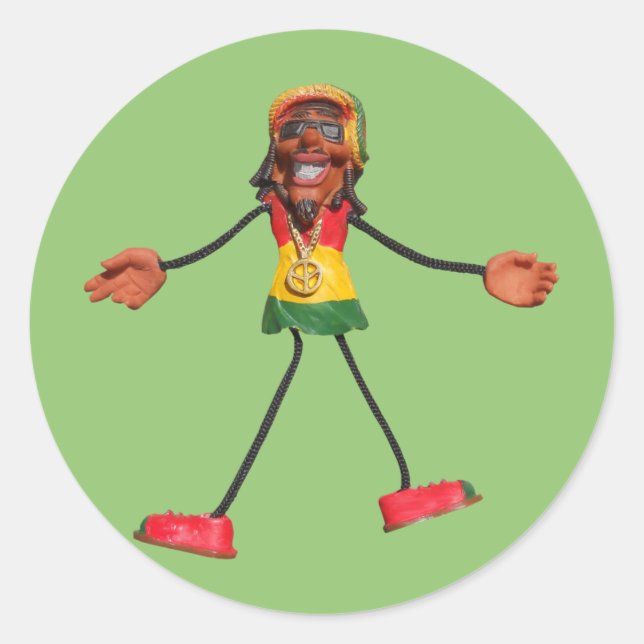 Adesivo Rasta Stick Figura com Dourado Sinal de Paz (Frente)