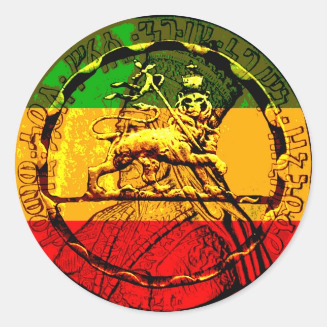 Adesivo Rasta Sticker Lion King of Judah (Frente)
