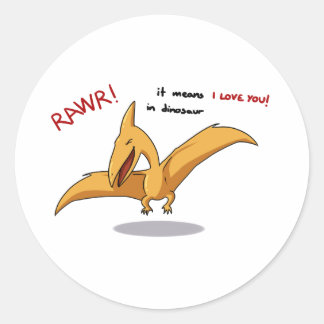 Adesivo Rastreio de dinossauro bonito significa que eu te 