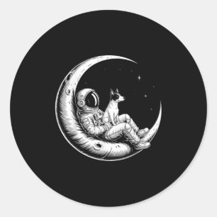 Adesivo Rat Terrier Astronauta Galaxy Moon Dog Amantes