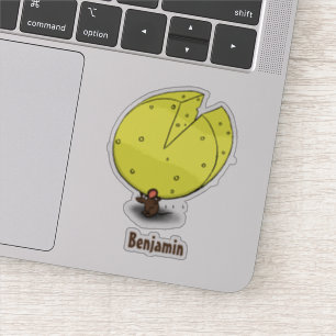 Adesivo Rato bonito com ilustração de desenho animado de