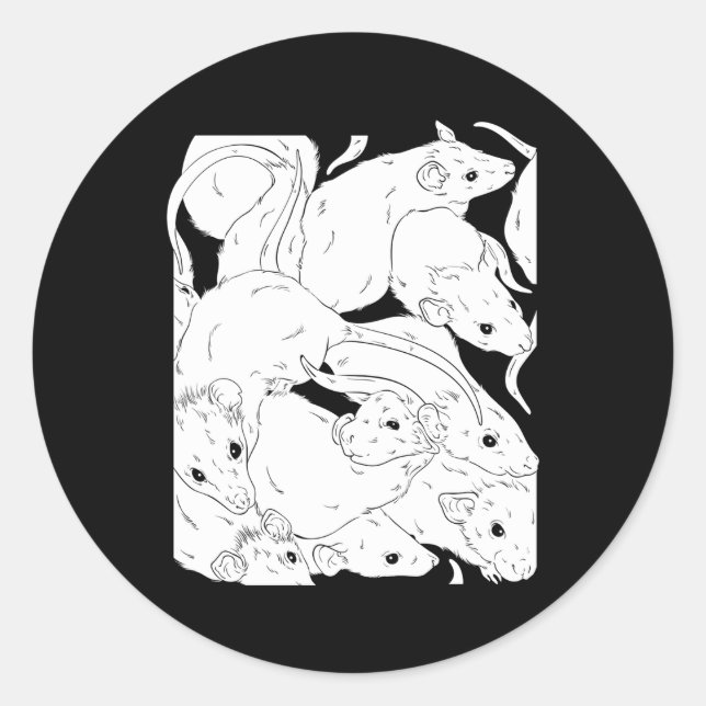 Adesivo Rato-Cérebro I Wicca Ratos-Gótico-de-bruxaria (Frente)