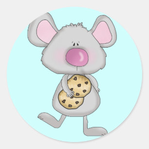 Adesivo Rato com camiseta e presentes dos biscoitos