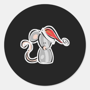 Adesivo rato de natal fofo