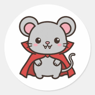 Adesivo Rato de Vampiro Fofo de Halloween
