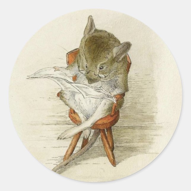 Adesivo Rato do vovô lendo jornal (Frente)