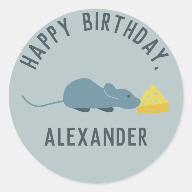 Adesivo Rato e Queijo Azul Personalizado (Frente)