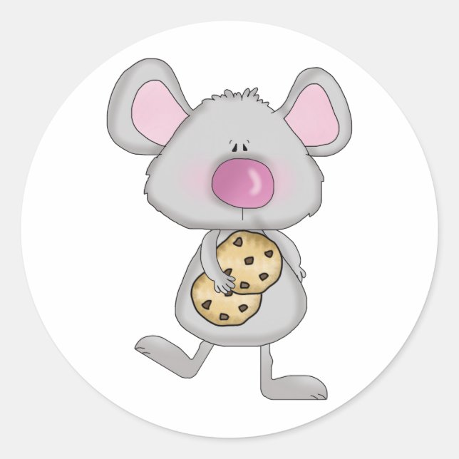 Adesivo rato fofo e adorável com biscoitos de chocolate (Frente)