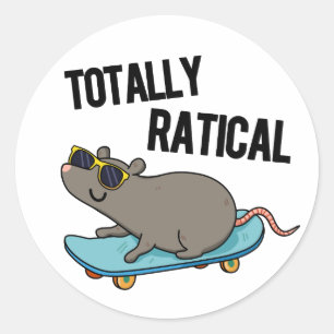 Adesivo Rato Funny Rat Pun Totalmente Ratical