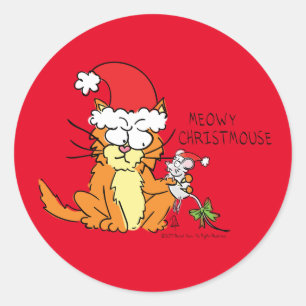 Adesivo Rato Gato de Cartografia de Natal Engraçado