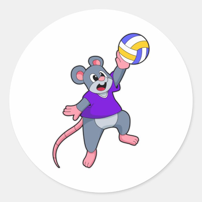 Adesivo Rato nos Esportes de Voleibol (Frente)