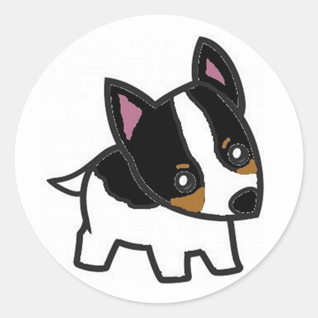 Adesivo rato terrier desenho branco e preto e bronzeado (Frente)