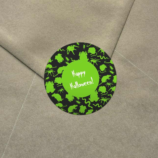 Adesivo Ratos - Padrão de horror - Ratos Crawly Verde (Criador carregado)