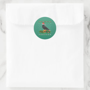Adesivo Raven Crow Bird Lover Xmas Santa Hat Ugly Crow