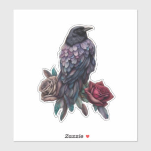 Adesivo Raven e Rosas Lindas