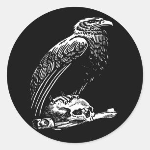 Adesivo Raven Skull Sticker