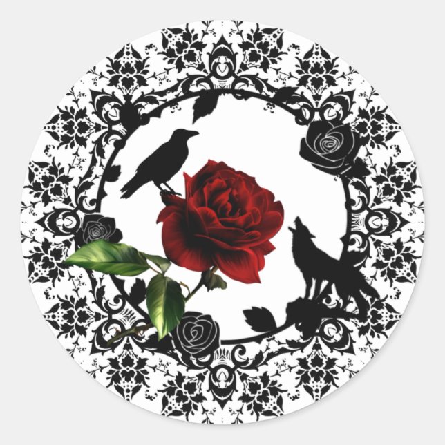 Adesivo Raven Wolf Gothic Stickers (Frente)