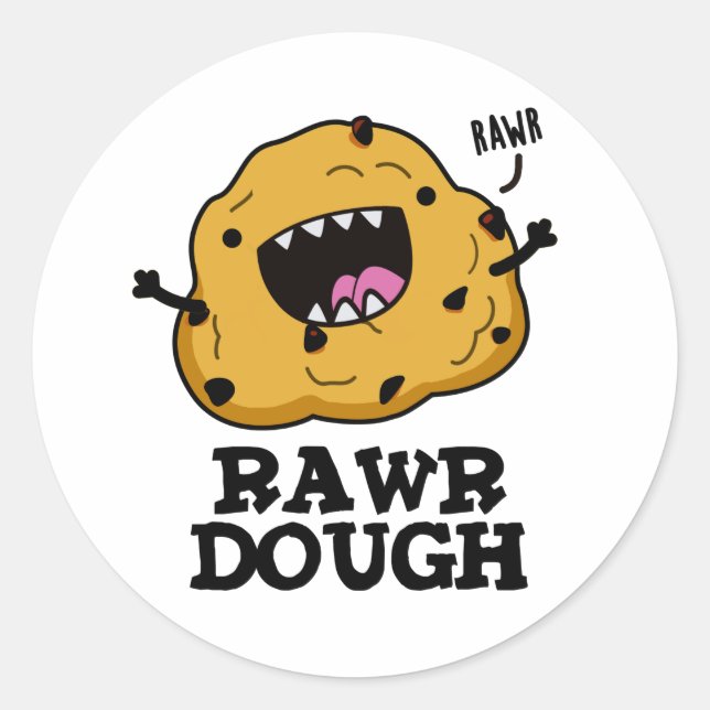 Adesivo Rawr Dough Engraçado Comida Pun (Frente)
