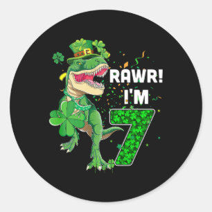 Adesivo Rawr eu tenho 7 anos de idade 2015 T Rex Dinossaur