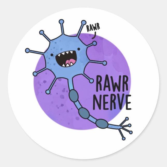 Adesivo Rawr Nerve Funny Neuron Nerve Pun (Frente)