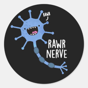 Adesivo Rawr Nerve Funny Neuron Nerve Pun Dark BG