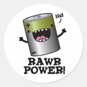 Adesivo Rawr Power Funny Battery Pun