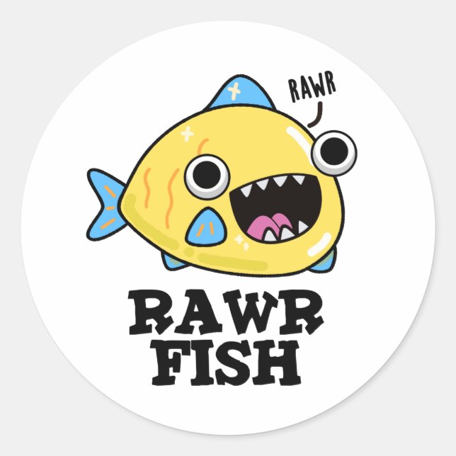 Adesivo Rawy Fish Funny Animal Pun (Frente)