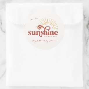 Adesivo Ray of Sunshine   Chá de fraldas Boho