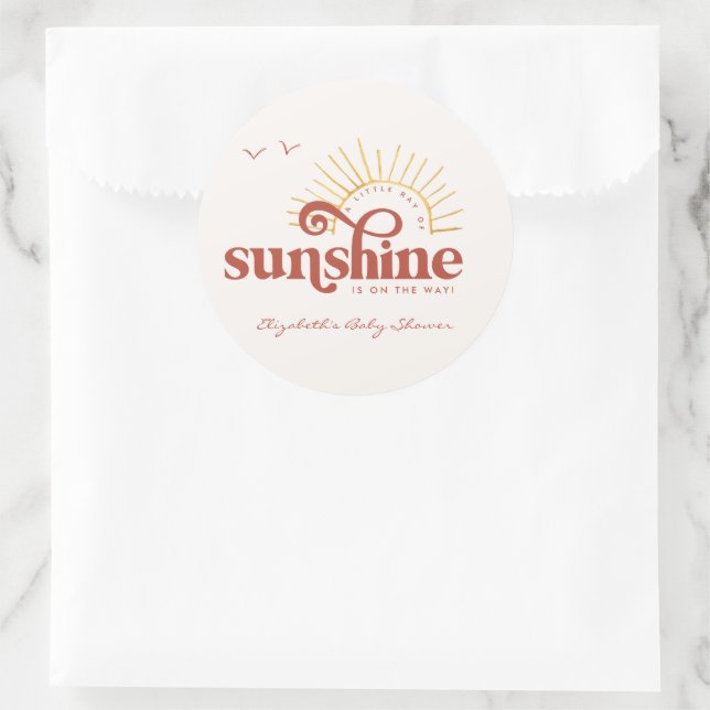 Adesivo Ray of Sunshine | Chá de fraldas Boho (Bolsa)