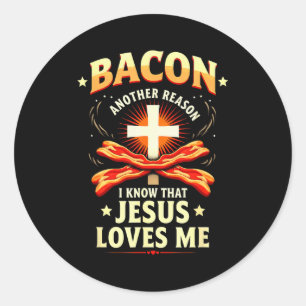 Adesivo Razão do Bacon Cristão Eu Sei Que Jesus Me Ama