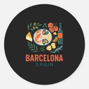 Adesivo Rcelona Espanha Lembrança Paella Comida Espanhola