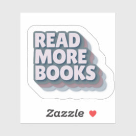 Adesivo Read More Books Retro Typography Sticker