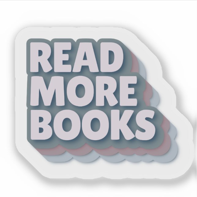 Adesivo Read More Books Retro Typography Sticker (Frente)