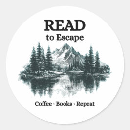 Adesivo Read to Escape - Coffee, Books, Repeat Sticker