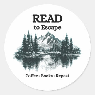 Adesivo Read to Escape - Coffee, Books, Repeat Sticker