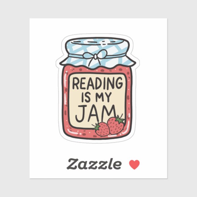 Adesivo Reading is my Jam Cute Bookish Bookclub Book Lover (Folha)