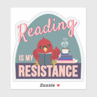 Adesivo Reading Is My Resistance – Blue Egg-Shaped Sticker