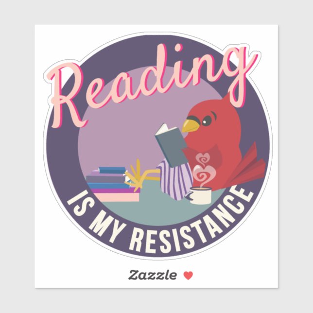 Adesivo Reading is My Resistance Purple Round Badge (Folha)